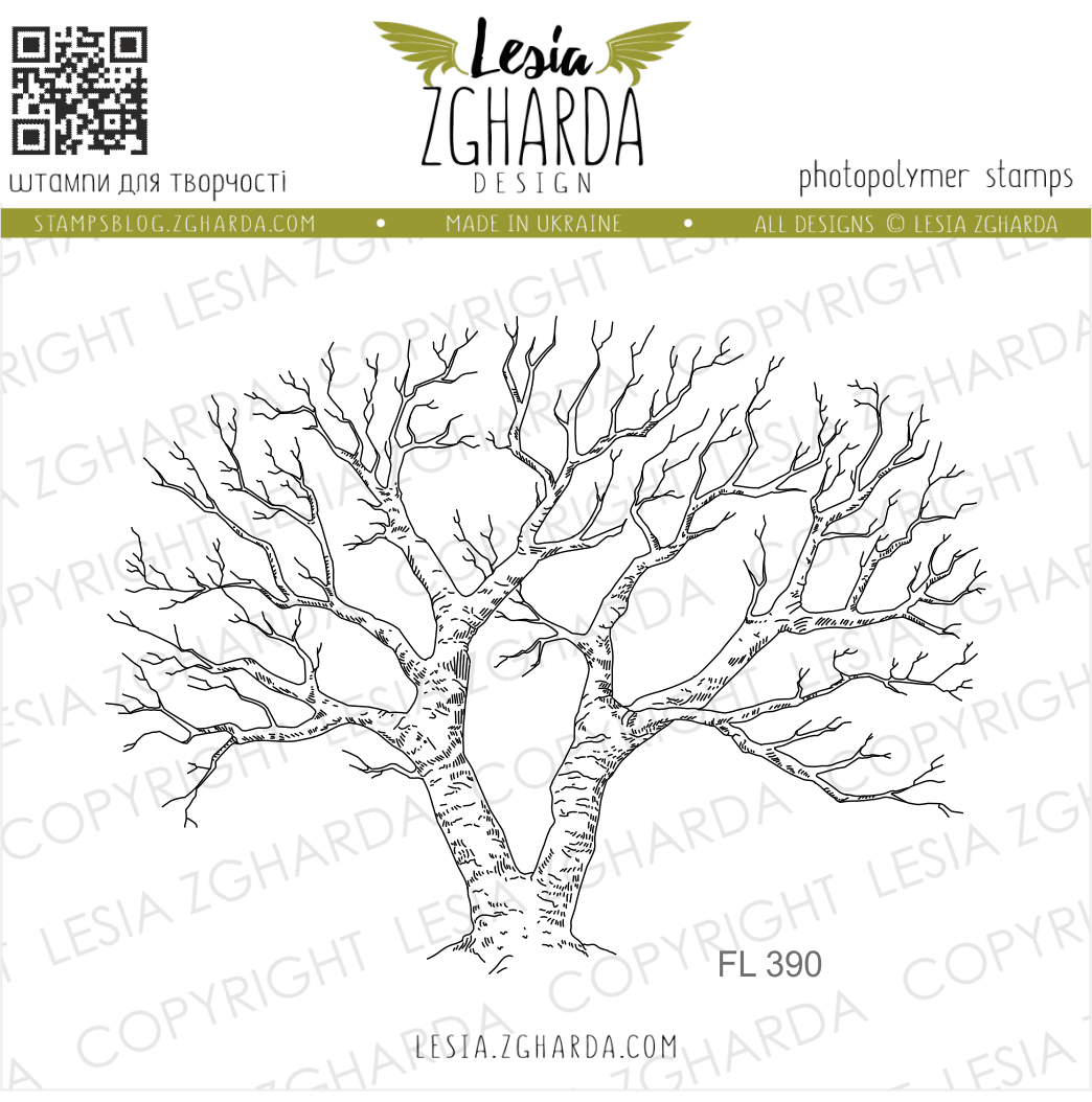 Lesia Zgharda Clear Stamp "Leafless Tree"