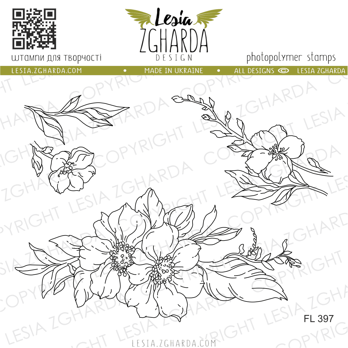 Lesia Zgharda Clear Stamp "Flowers"