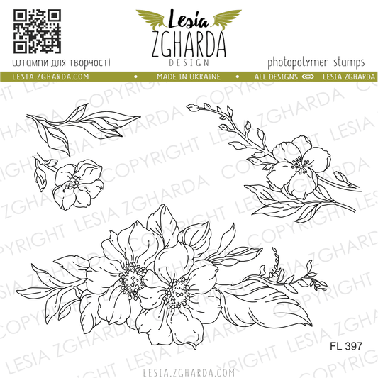Lesia Zgharda Clear Stamp "Flowers"