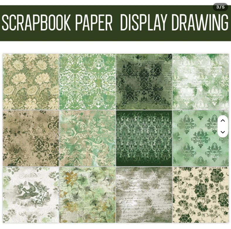 6x6" Floral Damask Background Paper Pk12