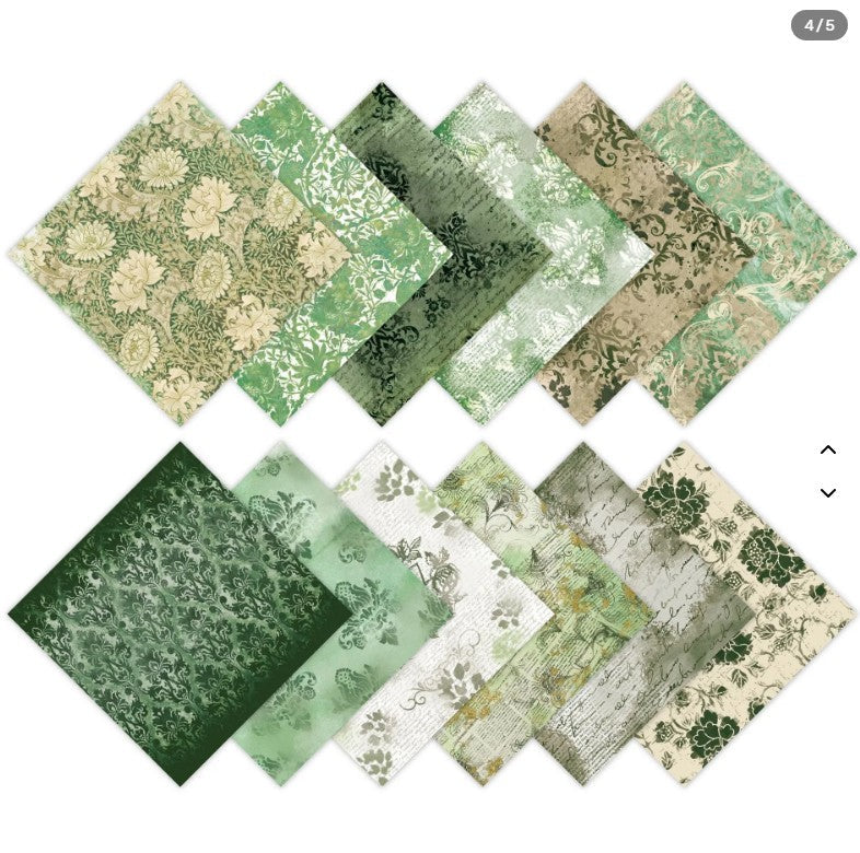 6x6" Floral Damask Background Paper Pk12