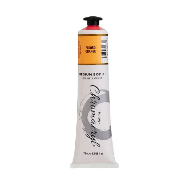 FLUORO ORANGE Chromacryl Student Acrylic 75ml