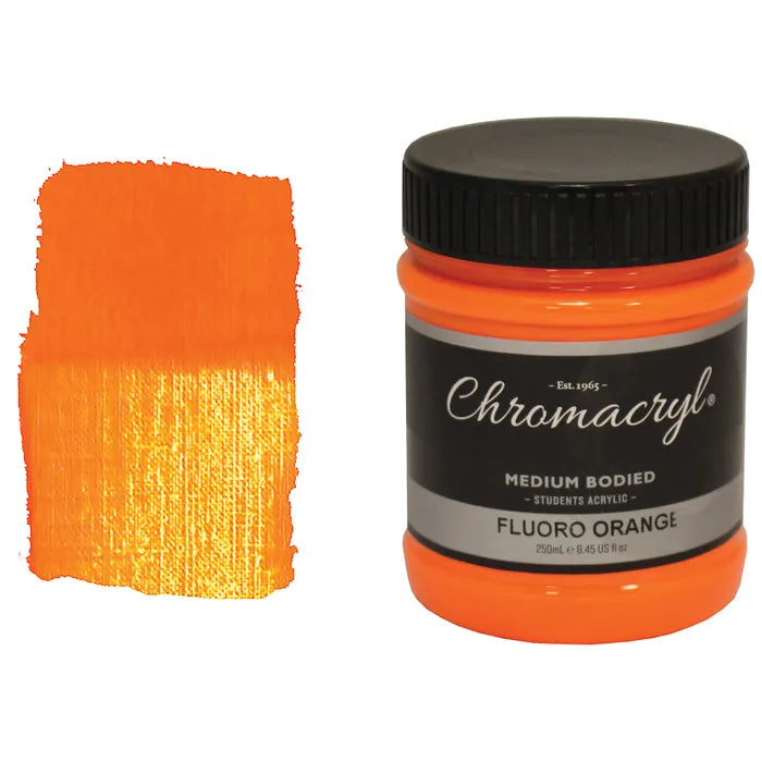 FLUORO ORANGE Chromacryl Student Acrylic 250ml