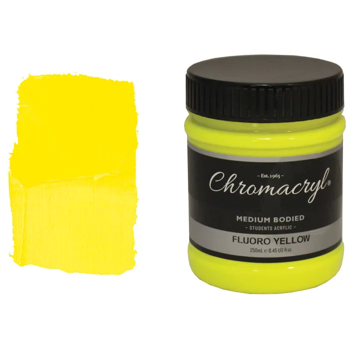 FLUORO YELLOW Chromacryl Student Acrylic 250ml
