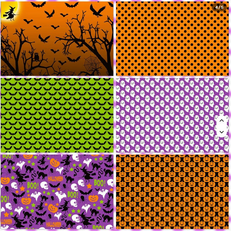 6x6" Halloween Background Paper Pk12