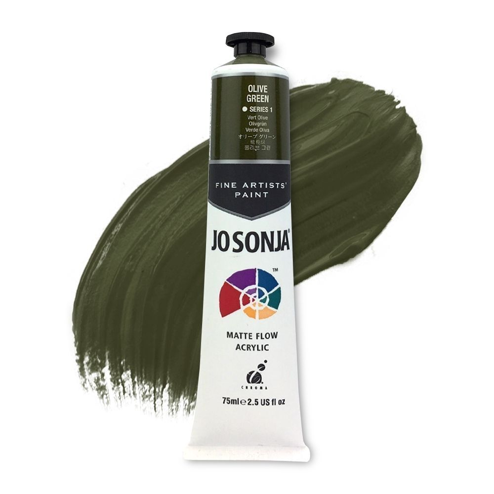 Jo Sonja Matte Flow Acrylic Paint 75ml S1 - Olive Green