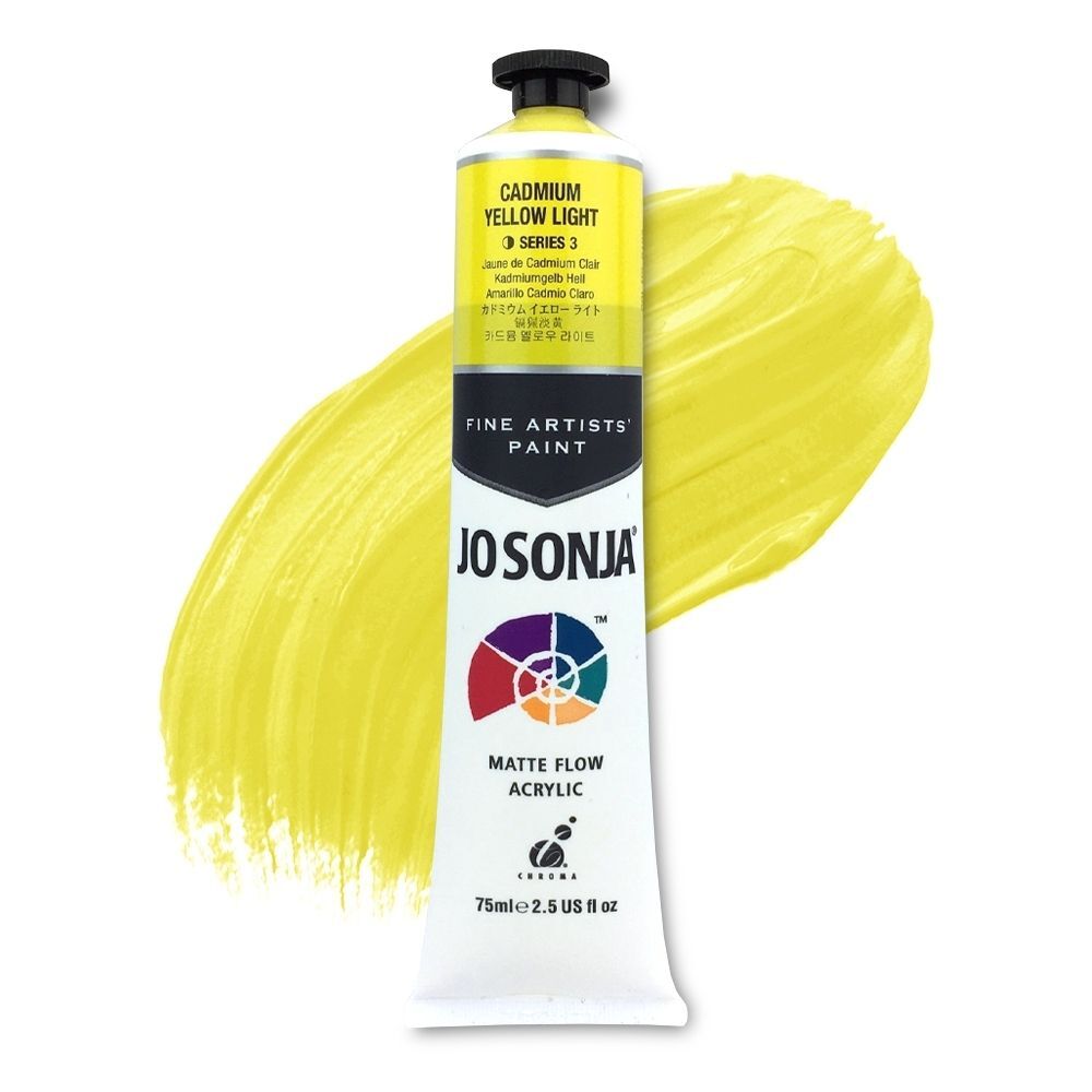 CADMIUM YELLOW LIGHT JoSonja Matte Flow Acrylic Paint 75ml S3