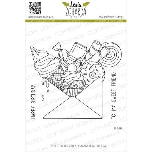 Lesia Zgharda Sentiment Stamp Set Sweet Mail