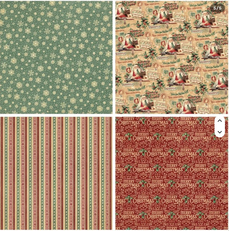 6x6" Letters to Santa Background Paper Pk12