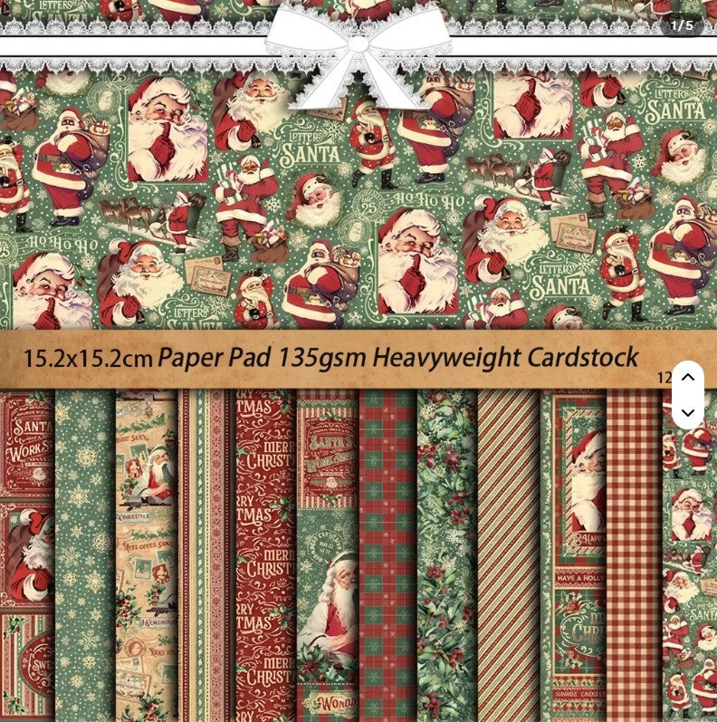 6x6" Letters to Santa Background Paper Pk12