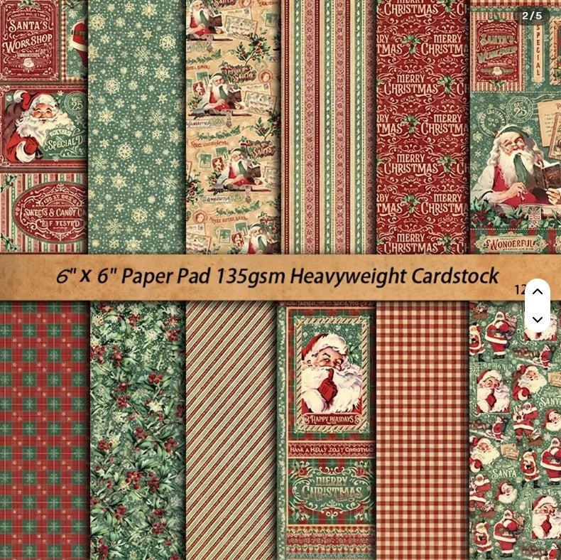 6x6" Letters to Santa Background Paper Pk12