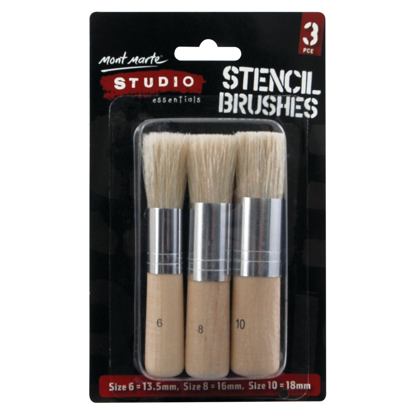 Mont Marte Stencil Set - Stencil Brush 3pc