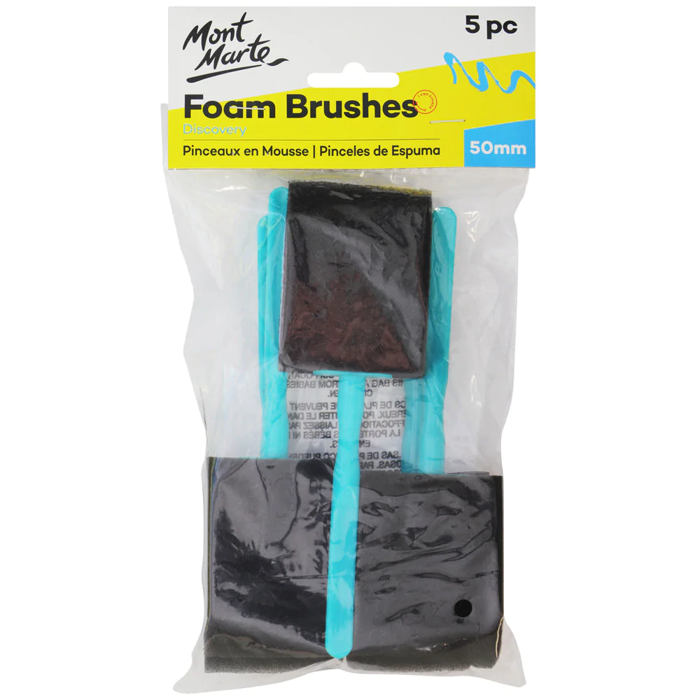 Mont Marte Discovery Series - Foam Hobby Brush 50mm 5pc