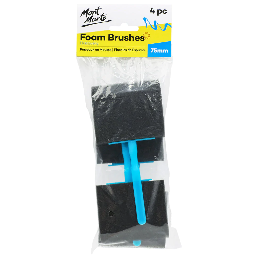 Mont Marte Discovery Series - Foam Hobby Brush 75mm 4pc