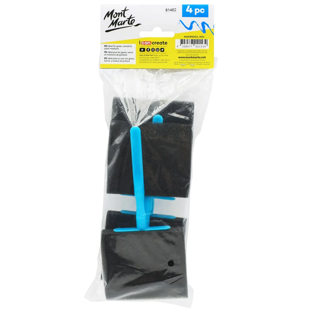 Mont Marte Discovery Series - Foam Hobby Brush 75mm 4pc