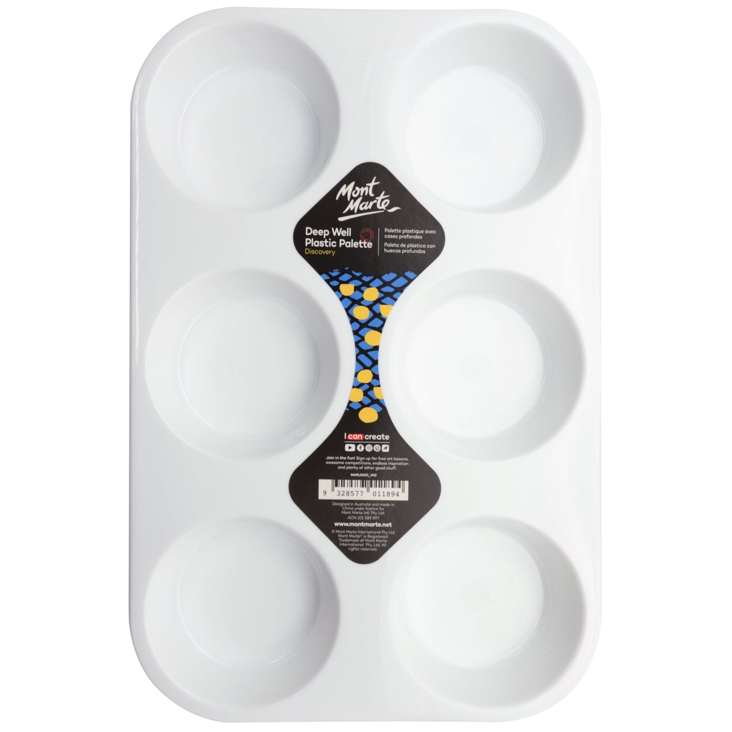 Mont Marte Palette - Deep 6 Well Plastic