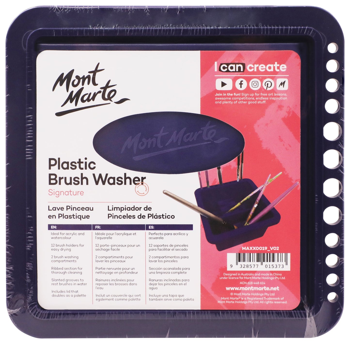 Mont Marte Twin Compartment Brushwasher Bucket