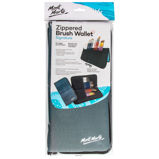 Mont Marte Zippered Brush Wallet 22 Slots