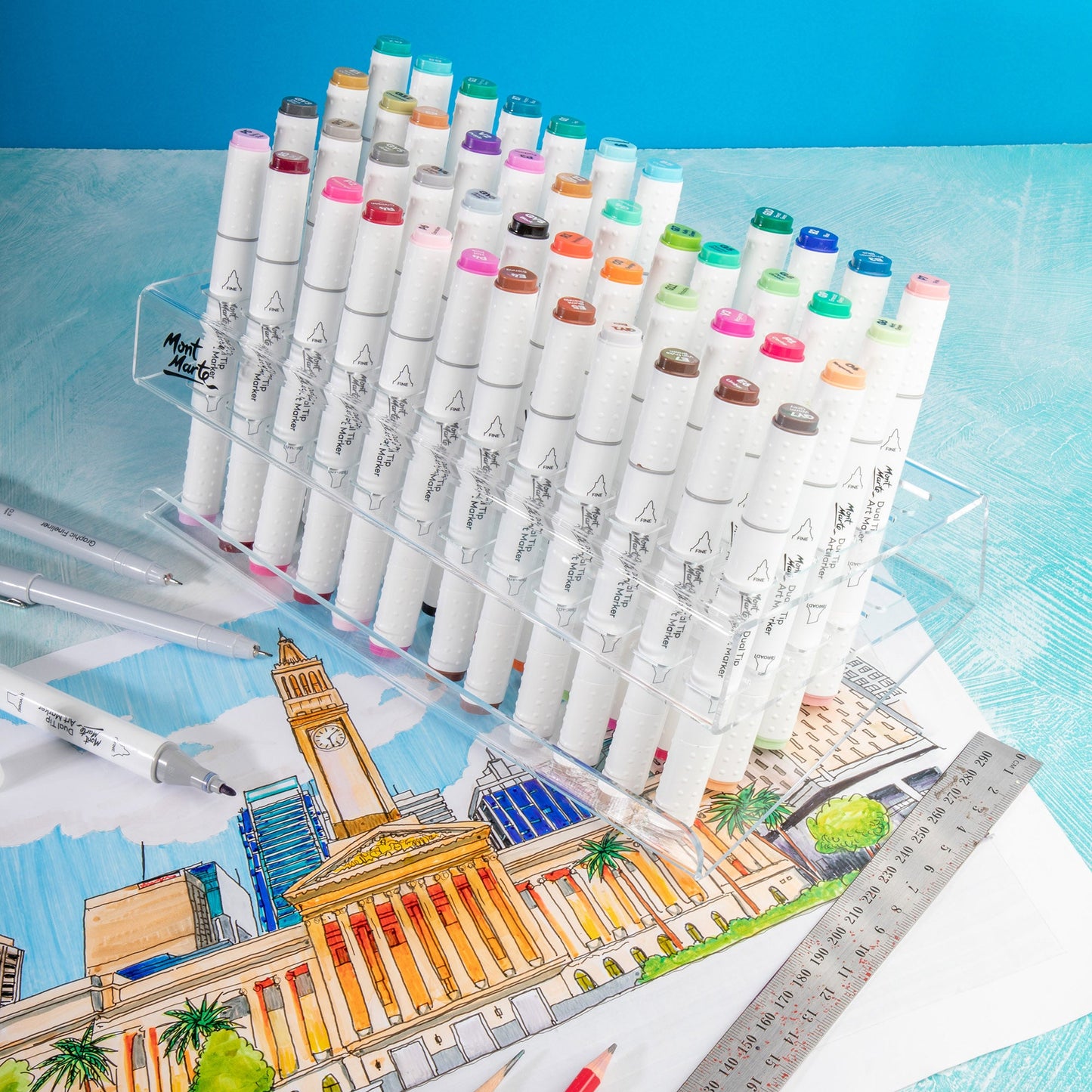 Mont Marte Storage - Slanted Marker Stand 60 Slot