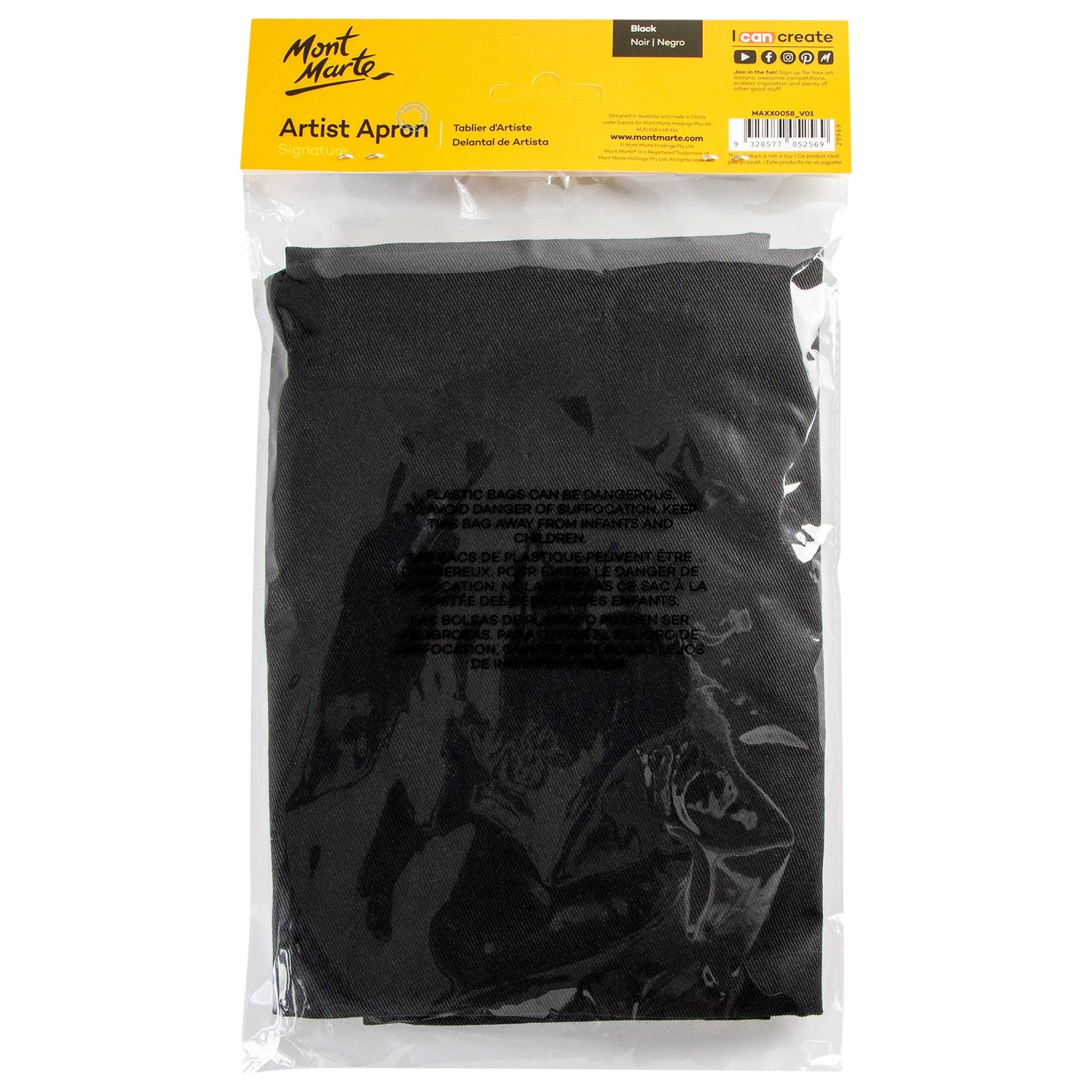 Mont Marte Artist Apron Black