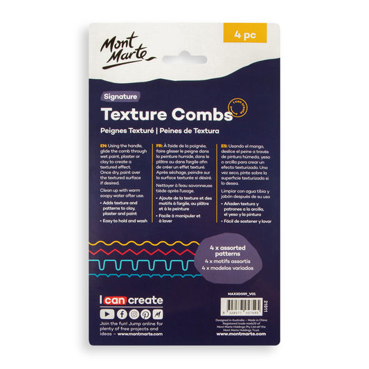 Mont Marte Texture Comb Set 4pc