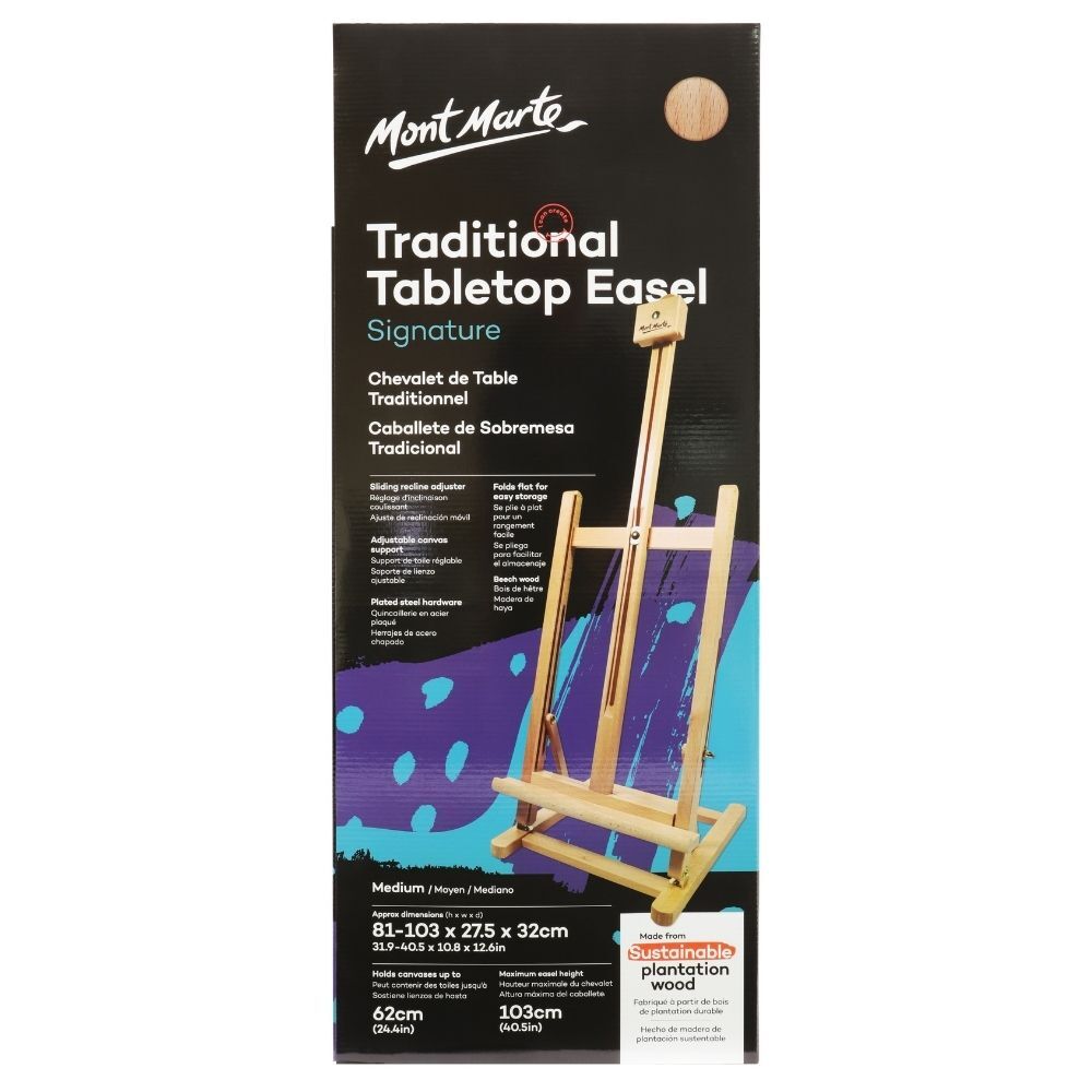 Mont Marte Desk Easel - Medium Traditional Style Beech Wood
