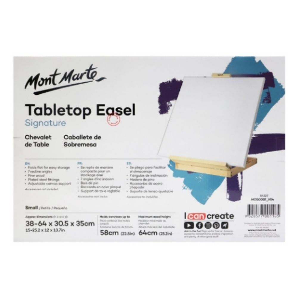 Mont Marte Pine Desk Easel - Small Reclinable Tabletop Style