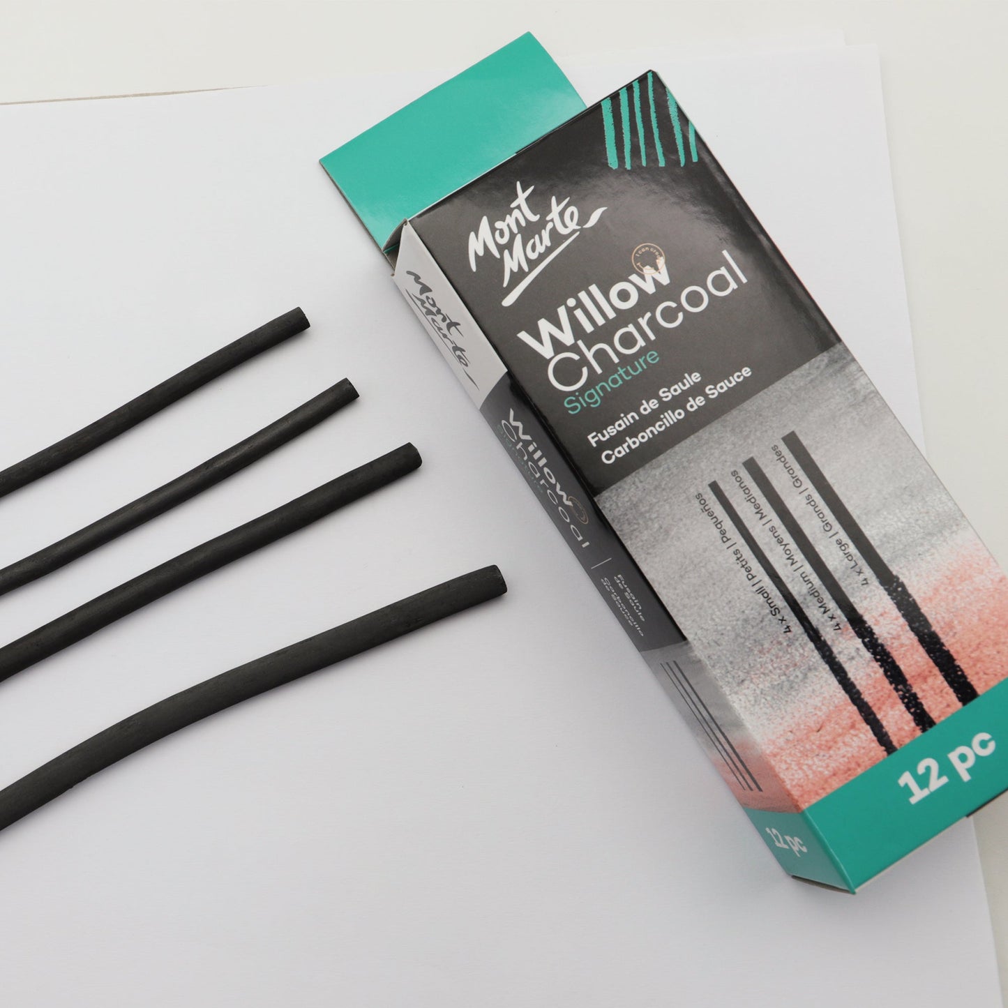 Mont Marte Charcoal - Willow Charcoal 12pc