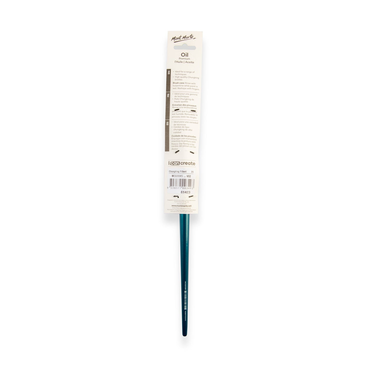 Mont Marte Artist Brush Oil Chungking Filbert 24