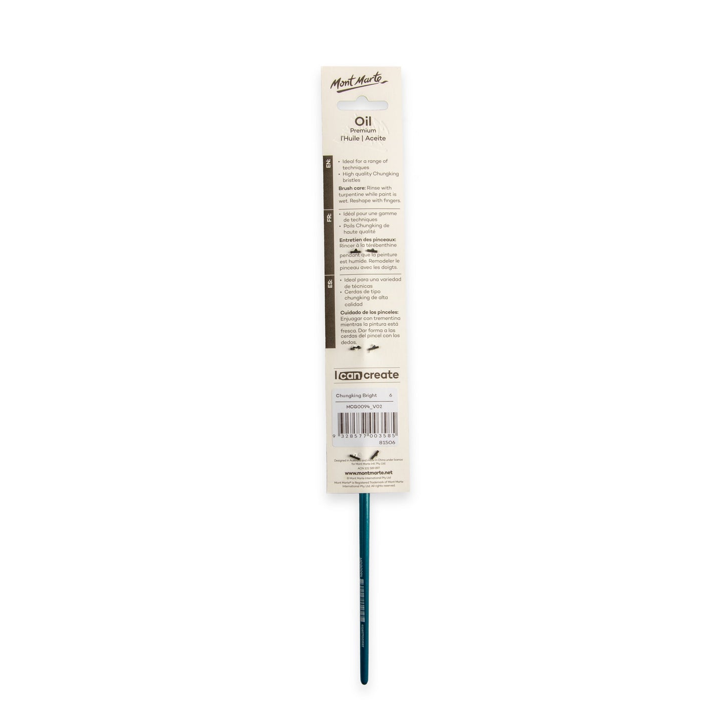 Mont Marte Artist Brush Oil Chungking Bright 6