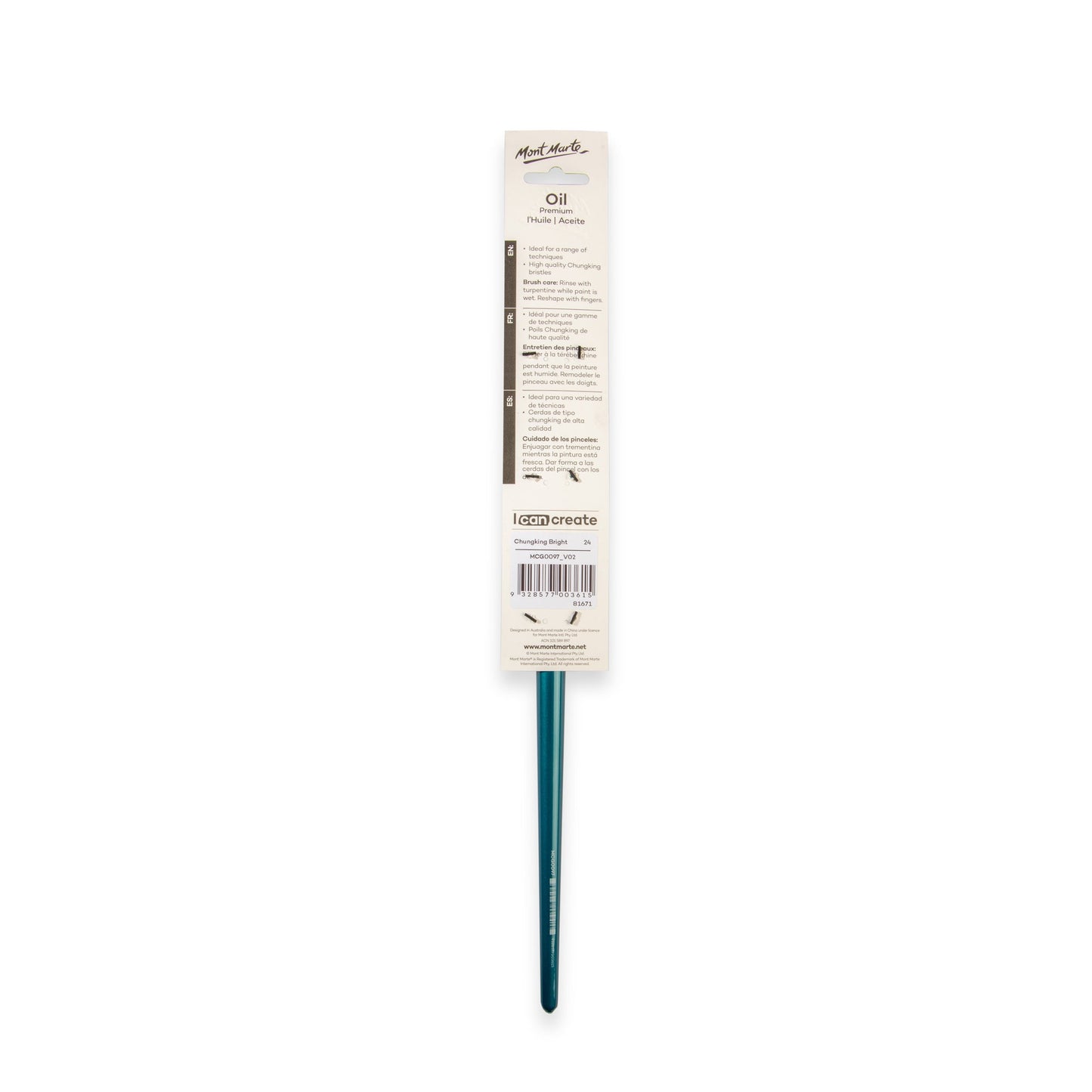 Mont Marte Artist Brush Oil Chungking Bright 24