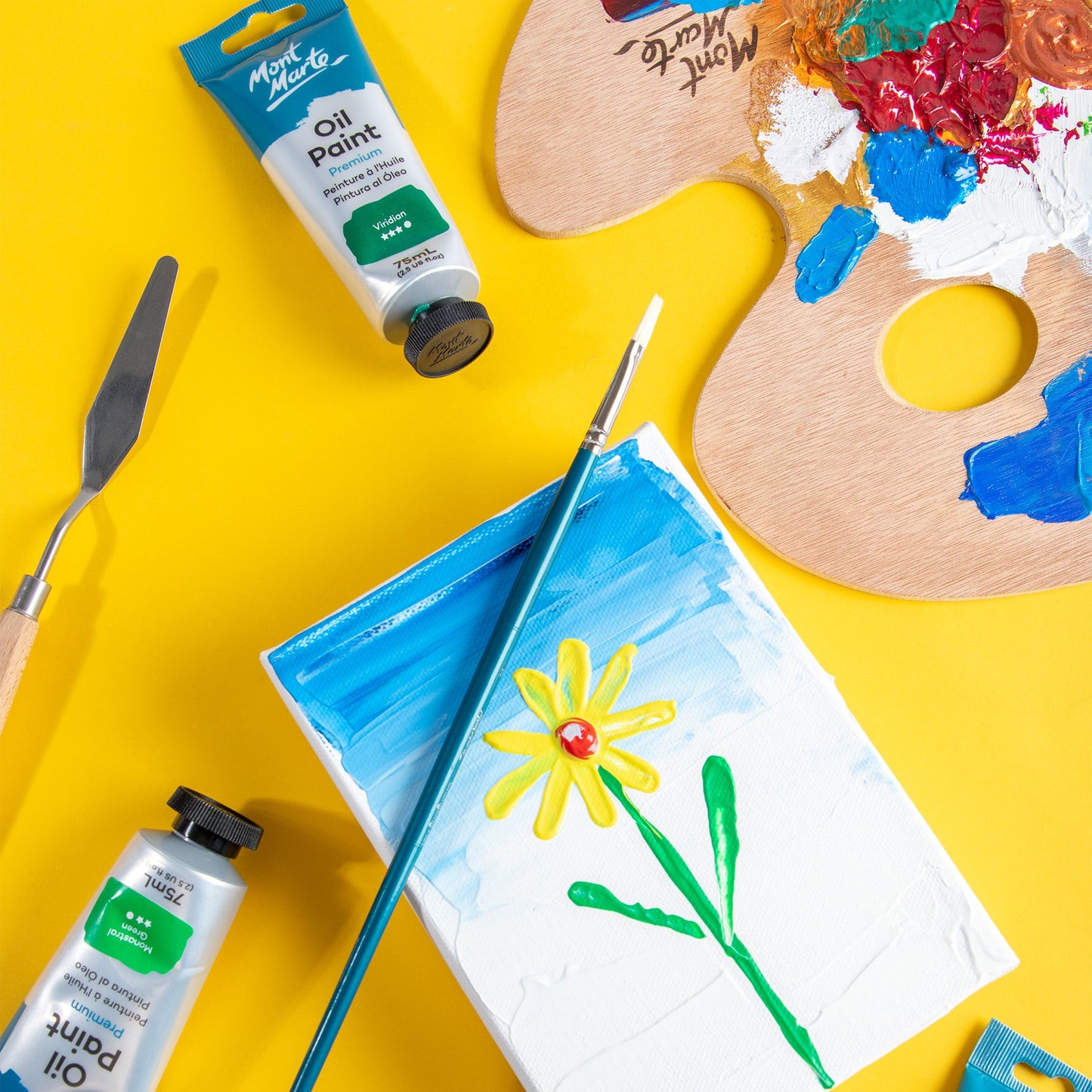 Mont Marte Artist Brush Oil Chungking Flat 2