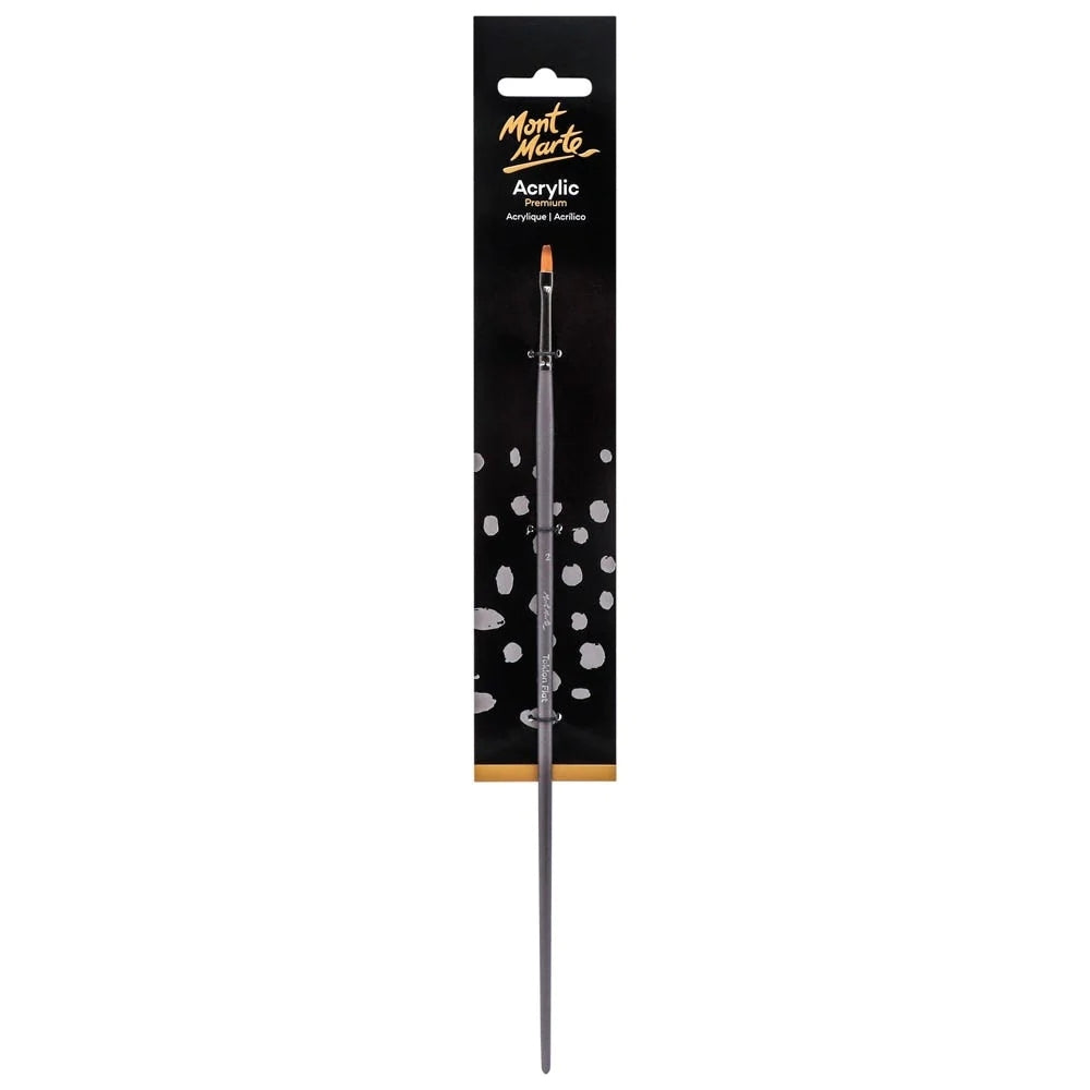 Mont Marte Artist Brush Acrylic Taklon Flat Long 2