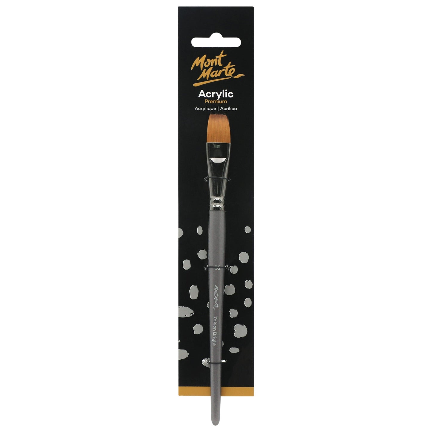 Mont Marte Artist Brush Acrylic Taklon Bright Short 16