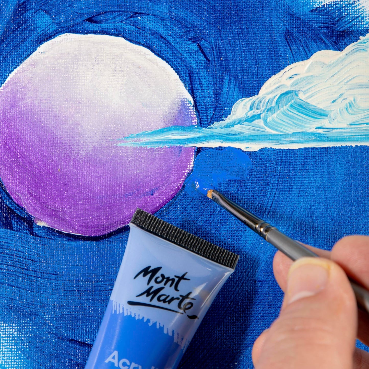 Mont Marte Artist Brush Acrylic Taklon Filbert 2