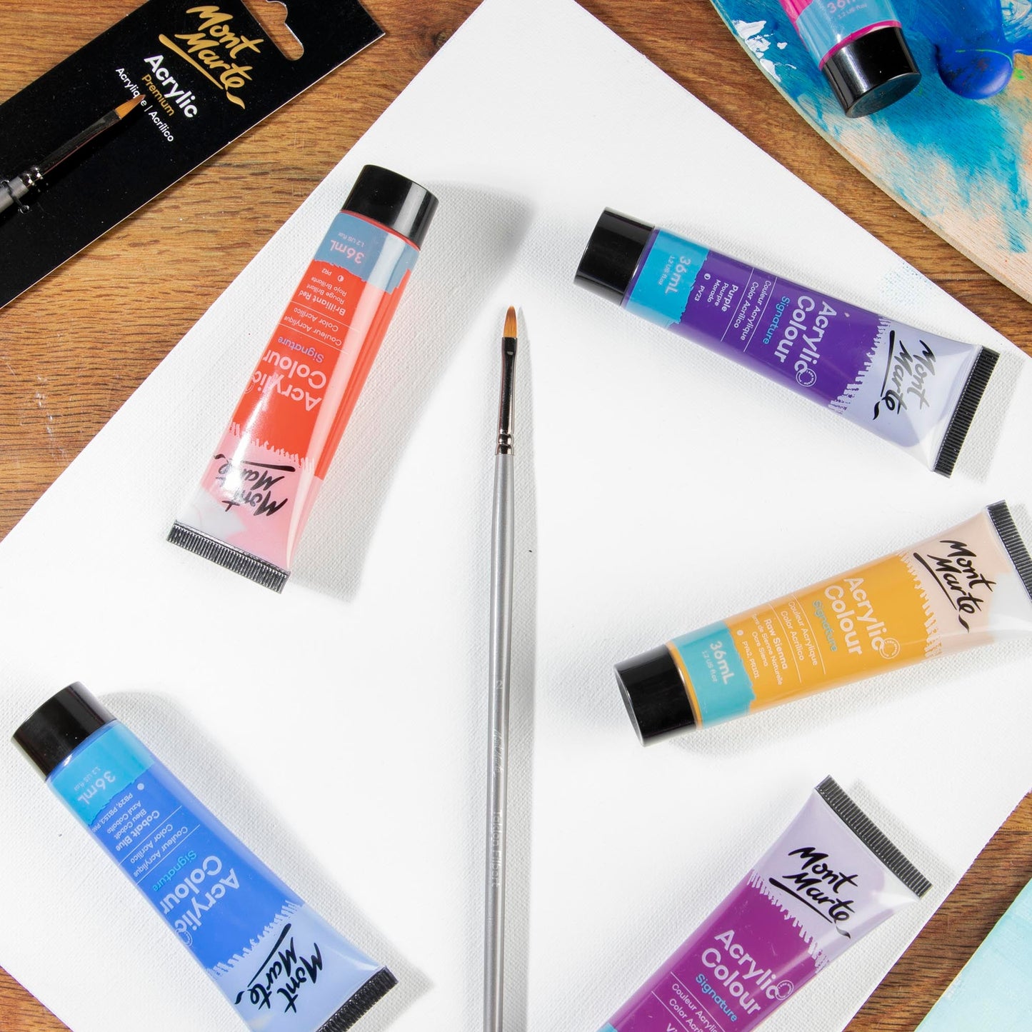 Mont Marte Artist Brush Acrylic Taklon Filbert 2