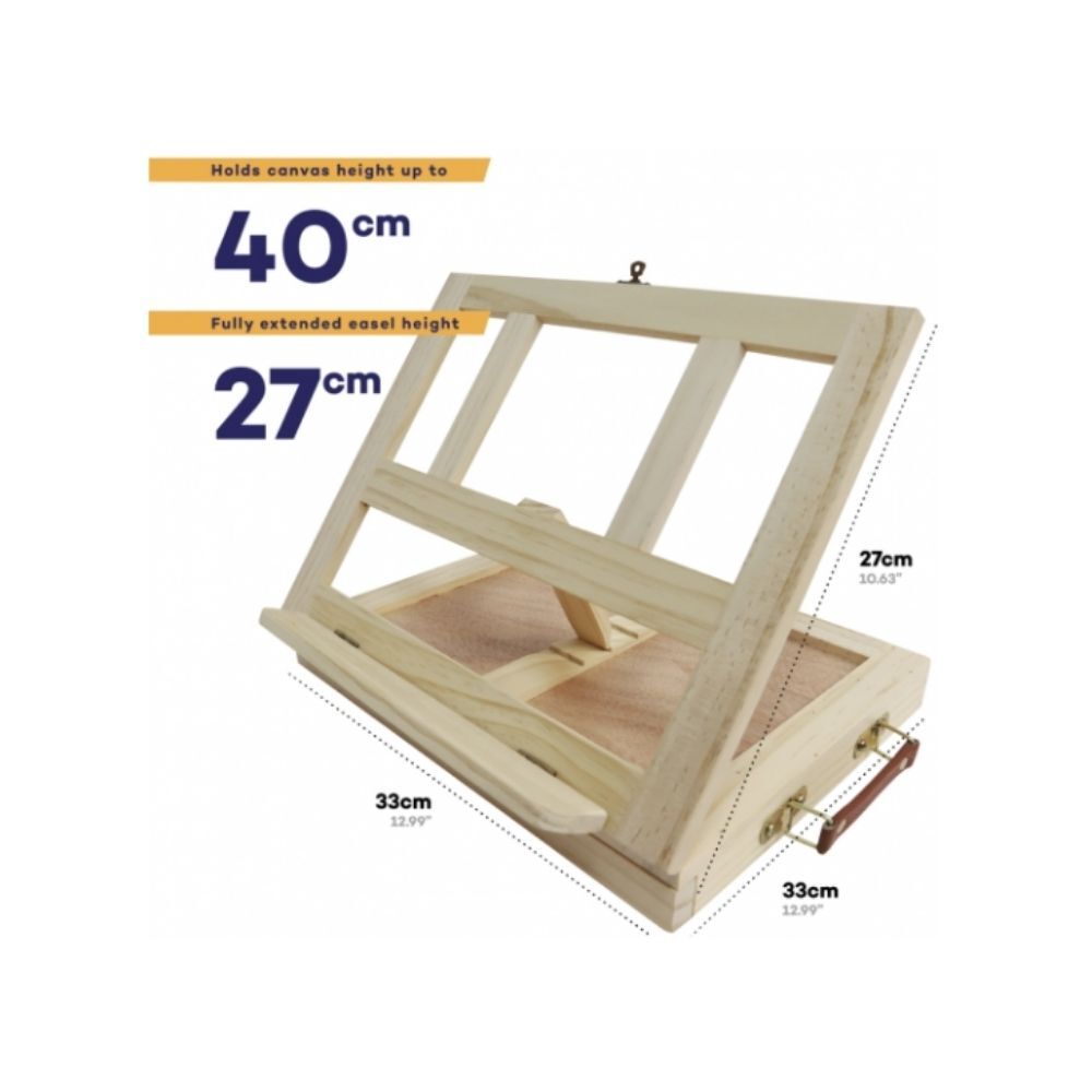 Mont Marte Desk Easel - Compact Tabletop Easel w/Drawer Pine Wood