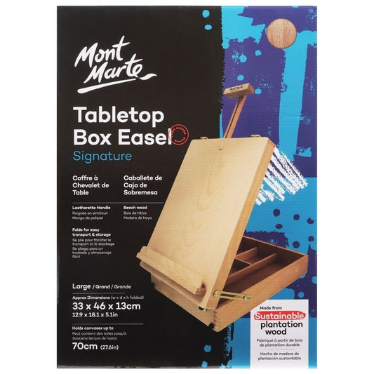 Mont Marte Signature Desk Easel - Large Tabletop Box Style Beech Wood