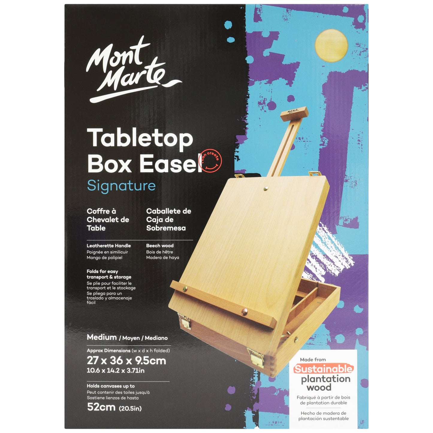 Mont Marte Tabletop Box Easel Med - Beech