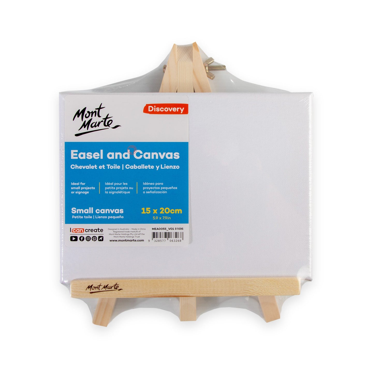 Mont Marte Discovery Easel with Canvas 15x20cm - Small
