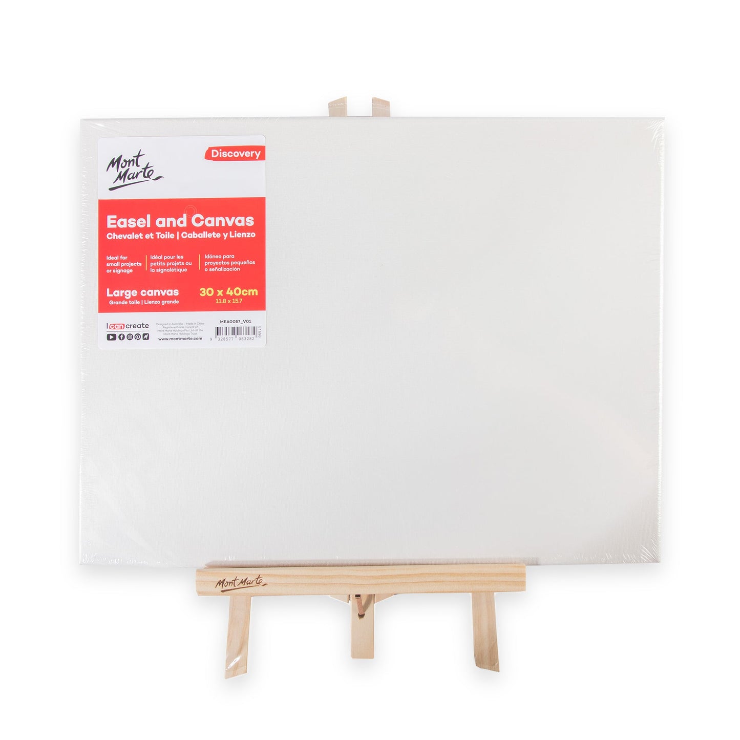 Mont Marte Discovery Easel with Canvas 30x40cm - Large