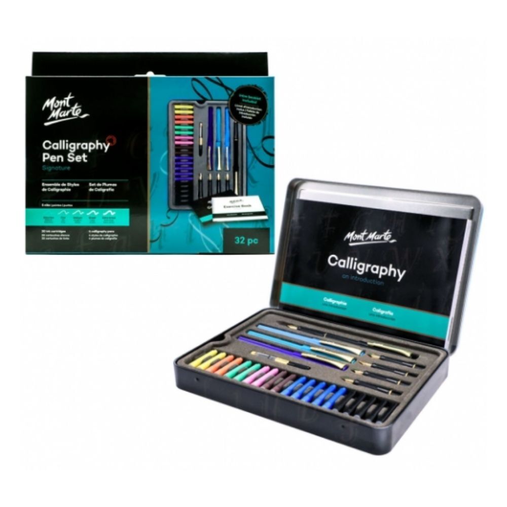 Mont Marte Calligraphy Set - Metal Tin 32pc