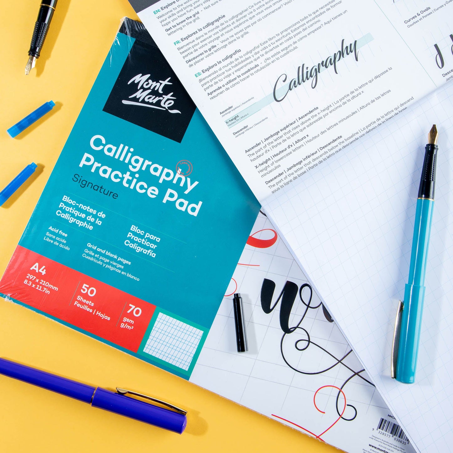 Mont Marte Calligraphy Workbook A4 70gsm 50 Sheet