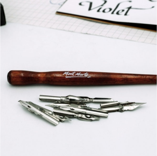 Mont Marte Calligraphy Set - Dip Pen 9 Nibs
