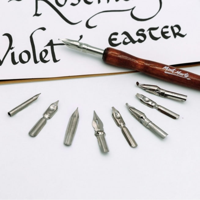 Mont Marte Calligraphy Set - Dip Pen 9 Nibs