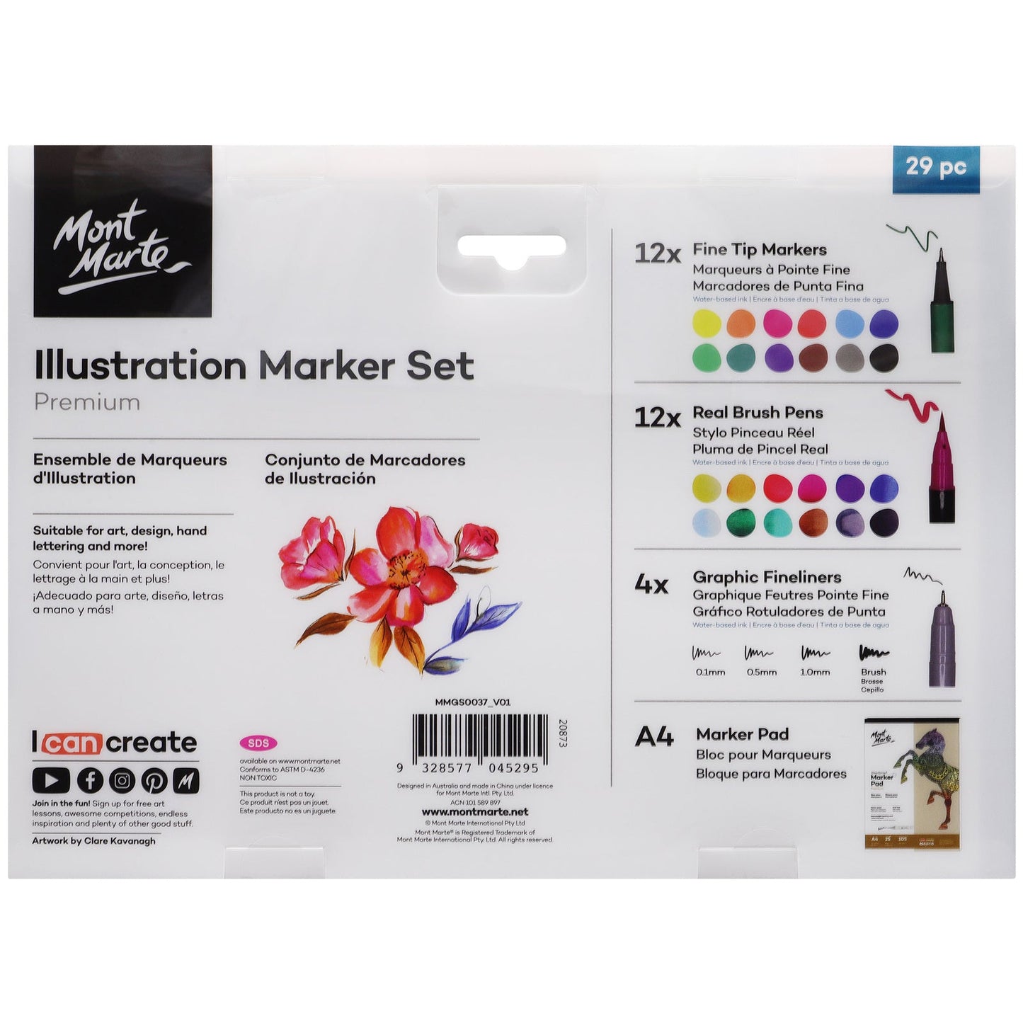 Mont Marte Premium Marker Set - Illustration Marker Set 29pc