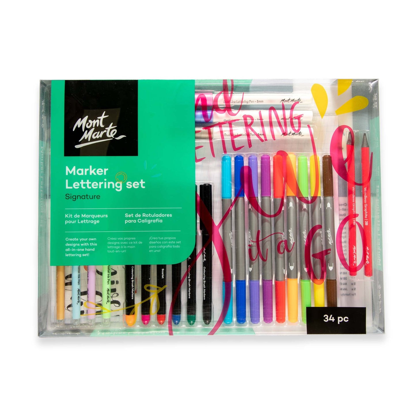 Mont Marte 34 pc Marker Lettering Set