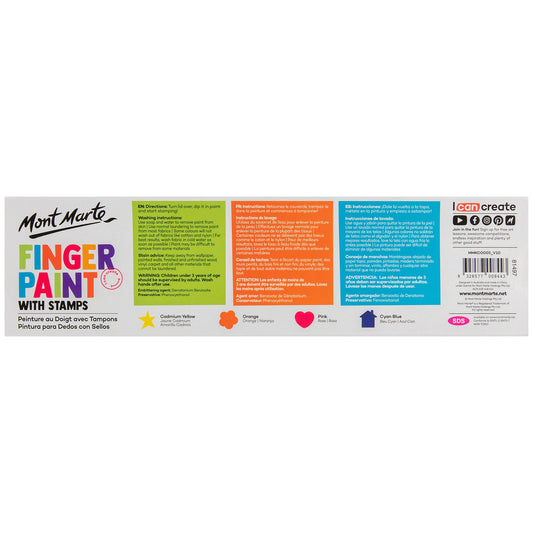 Mont Marte Kids - Colour Finger Paints with Stamp