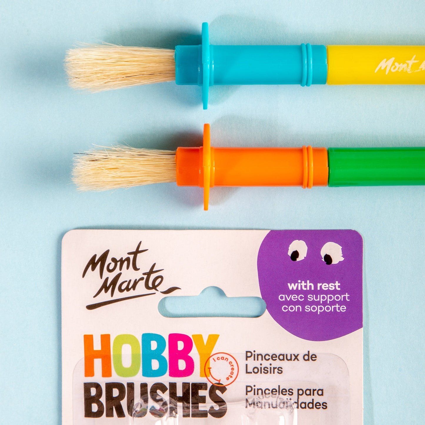 Mont Marte Kids - Hobby Brushes with Rest Pk2