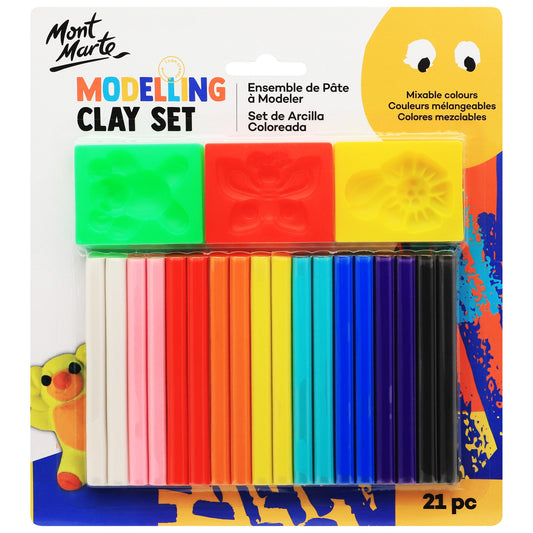 Mont Marte Kids - Modelling Clay Set w/Moulds 21pc